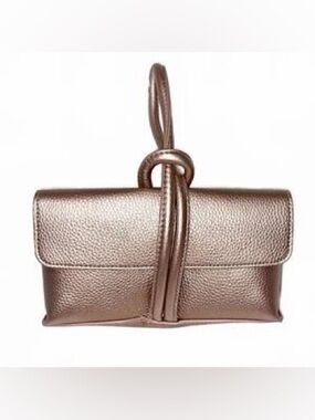 Chantecaille Metallic Rose Gold Knotted Strap Wristlet